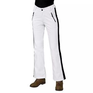 Free Country Women's White Pants with Black Stripes